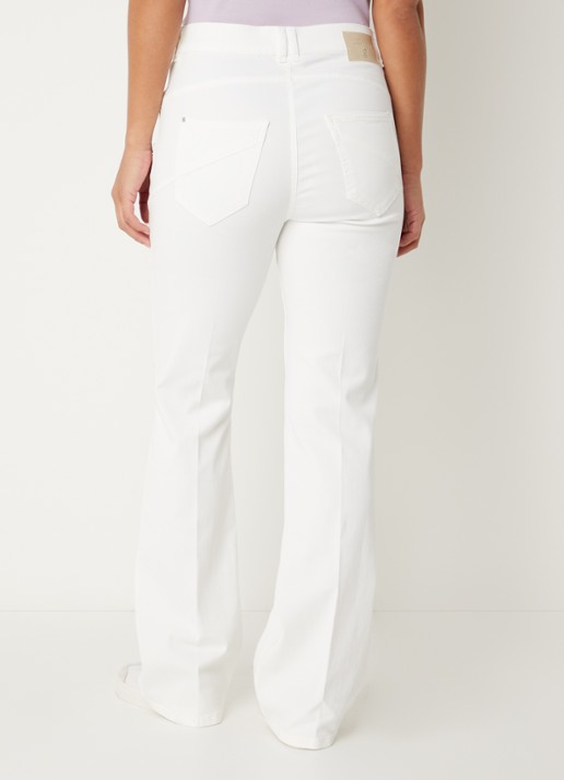Gardeur Mid waist bootcut jeans met gekleurde wassing  - achterkant gebroken wit