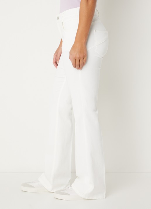 Gardeur Mid waist bootcut jeans met gekleurde wassing  - detail 5 gebroken wit