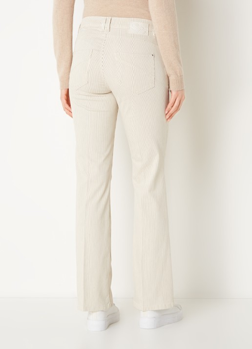 Gardeur Mid waist flared jeans met streepprint - achterkant 3 zand