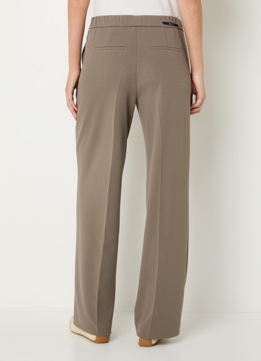 Gardeur Mid waist straight fit pantalon met steekzakken - achterkant 4 lichtbruin