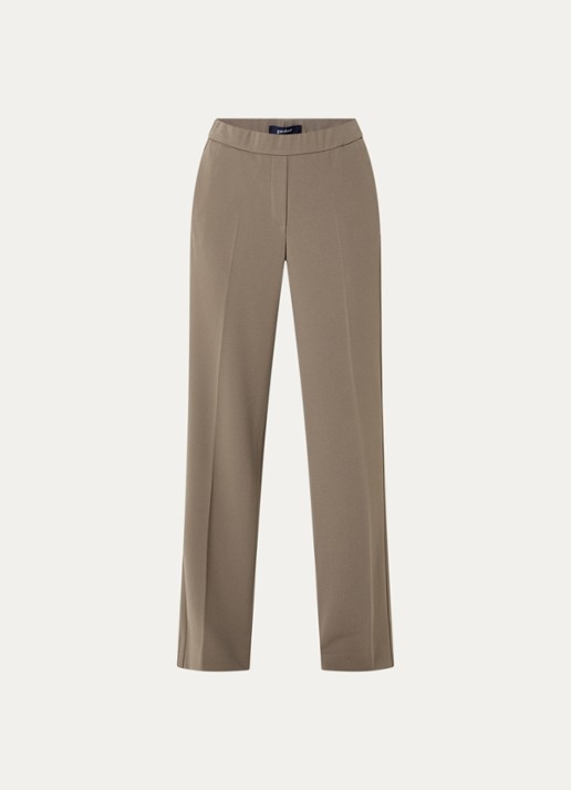 Gardeur Mid waist straight fit pantalon met steekzakken - voorkant lichtbruin