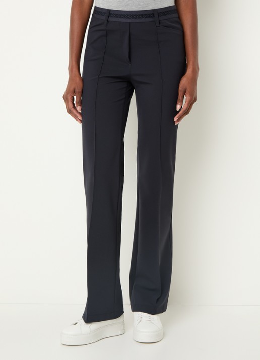 Gardeur Zilla high waist slim fit broek met steekzakken