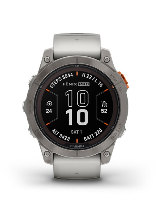 Garmin Fenix 7 Pro Sapphire Solar horloge 47 mm met saffierglas - voorkant 6 grijs