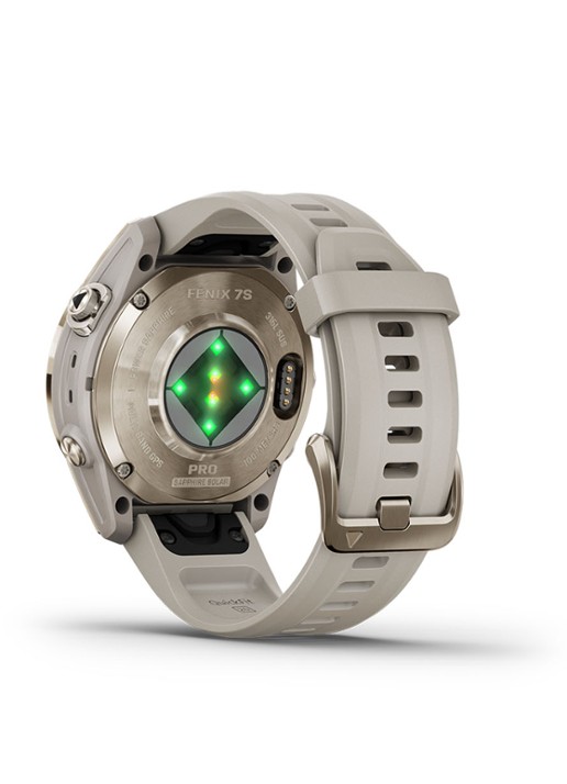 Garmin Fenix 7S Pro Solar horloge 42 mm met saffierglas - detail 3 goud
