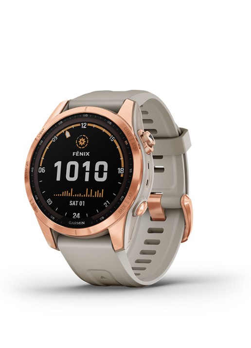 Garmin Fenix 7S Solar smartwatch 42 mm - voorkant 7 roségoud