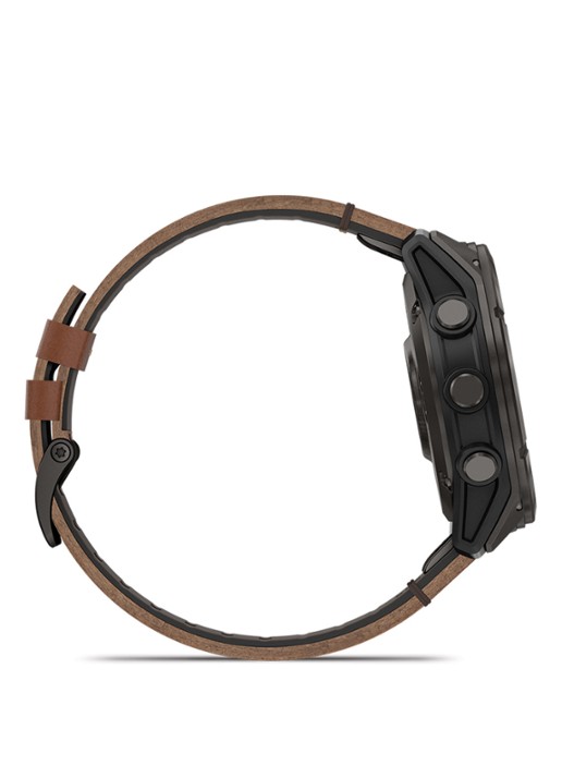 Garmin Fenix 8 Pro LTE smartwatch 51 mm, Saffierglas, Titanium met siliconen en lederen band - detail 5 zwart