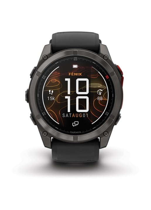Garmin Fenix 8 Pro Microled LTE smartwatch 51 mm, Saffierglas, Titanium met siliconen band
