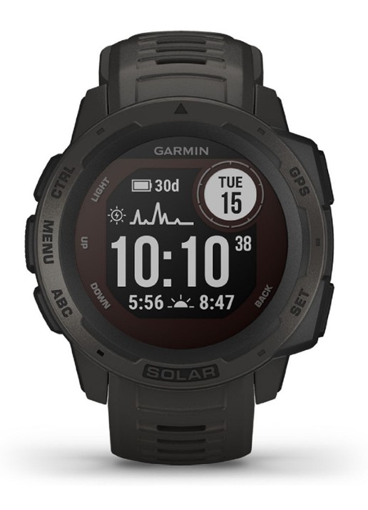 Garmin Instinct Solar smartwatch 45 mm - voorkant 5 zwart