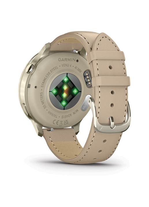 Garmin Venu 4 smartwatch 41 MM, met siliconen en lederen band - detail 6 goud
