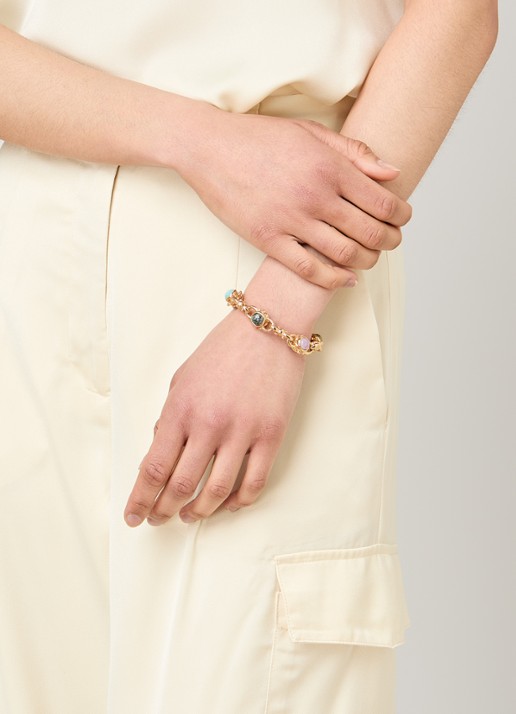 Gas Bijoux Amarante schakelarmband verguld - voorkant 4 multicolor