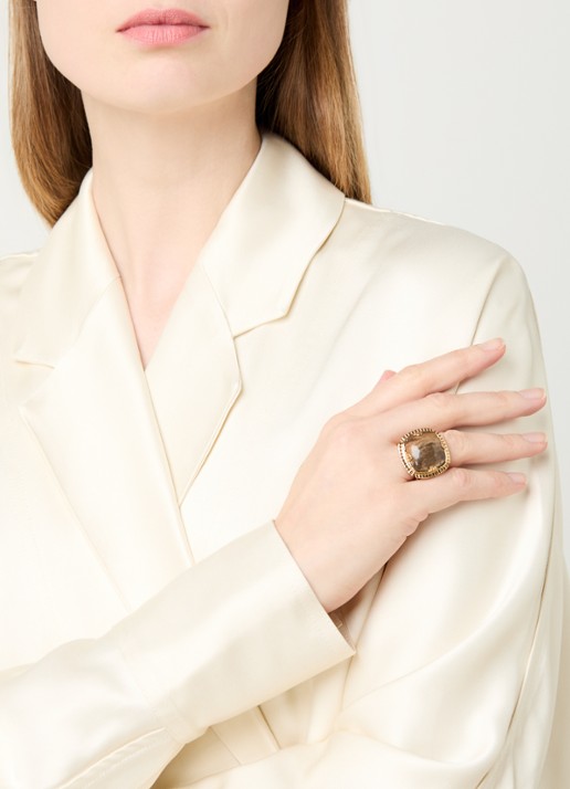 Gas Bijoux Arty ring verguld - voorkant 2 goud
