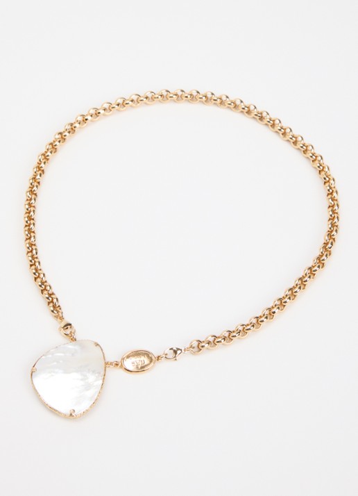 Gas Bijoux Billy Silia ketting verguld - detail parelmoer