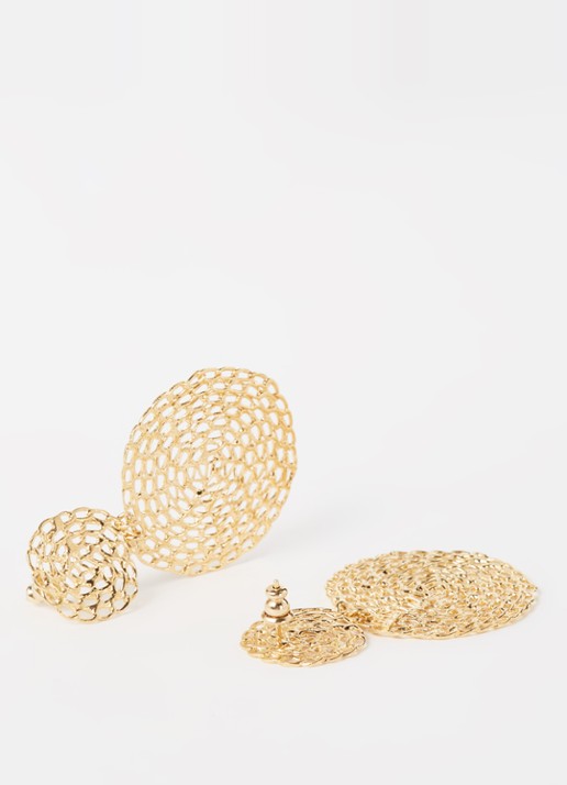 Gas Bijoux Onde Gourmette oorstekers verguld - detail 3 goud