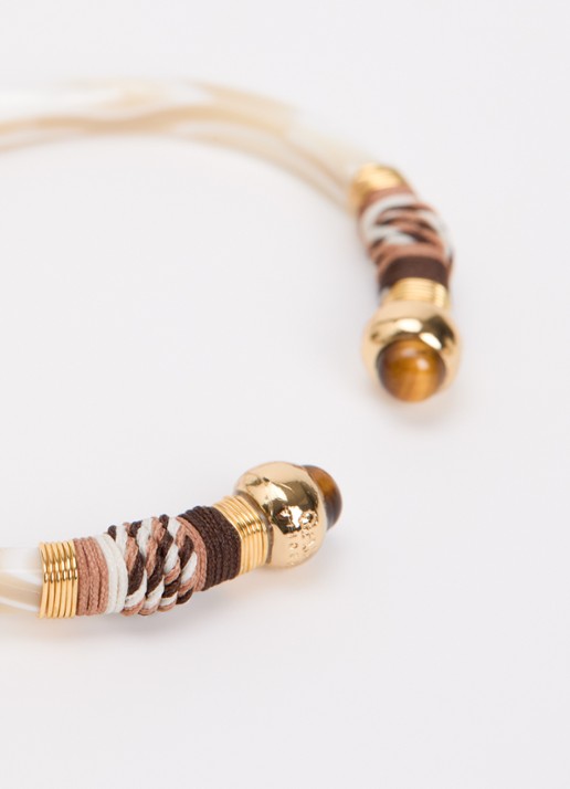 Gas Bijoux Sari bangle verguld - detail creme