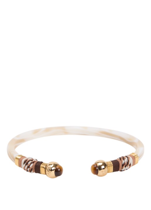 Gas Bijoux Sari bangle verguld - voorkant 2 creme