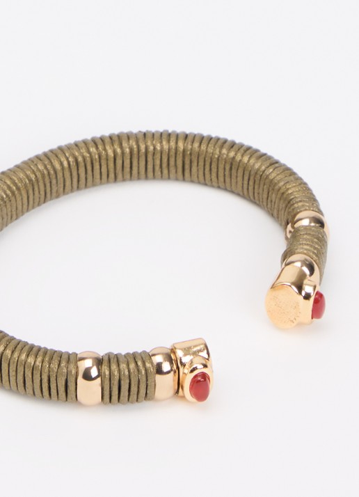 Gas Bijoux Sari bangle verguld - detail legergroen