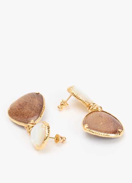 Gas Bijoux Silia oorstekers met parel verguld - detail goud