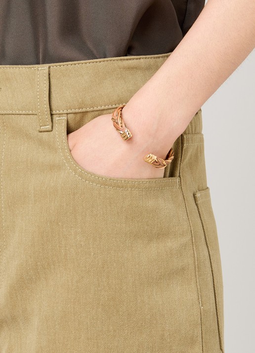 Gas Bijoux Tresse bangle verguld - voorkant 2 goud