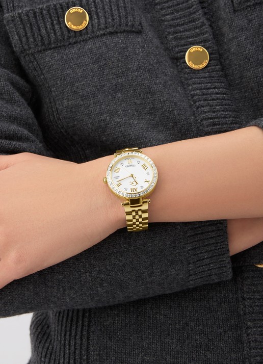 Gc Watches Flair Crystal horloge Z01022L6  - voorkant 5 goud