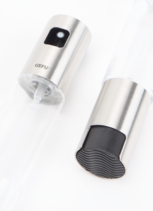 GEFU Neva olie- en azijnspray set van 2 - voorkant 2 zilver