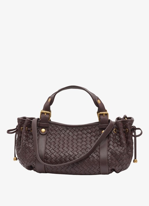 Gerard Darel 12H mini handtas van leer met gevlochten details