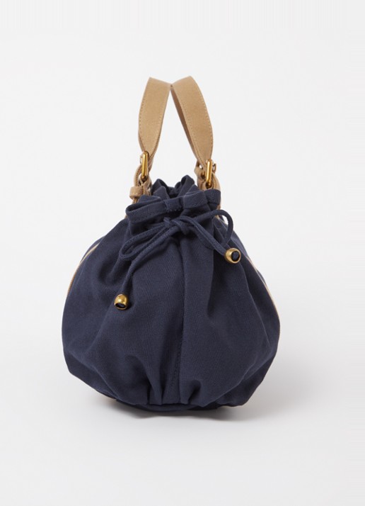 Gerard Darel 24H handtas van canvas - detail 2 donkerblauw