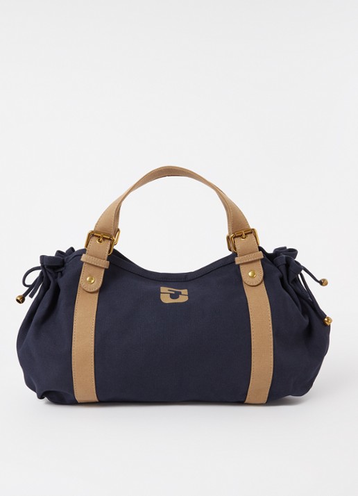Gerard Darel 24H handtas van canvas - voorkant 4 donkerblauw