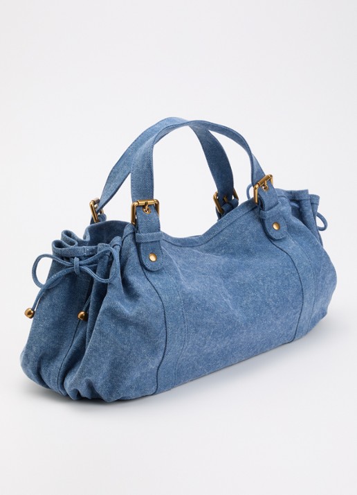 Gerard Darel 24H handtas van denim - achterkant 5 denim