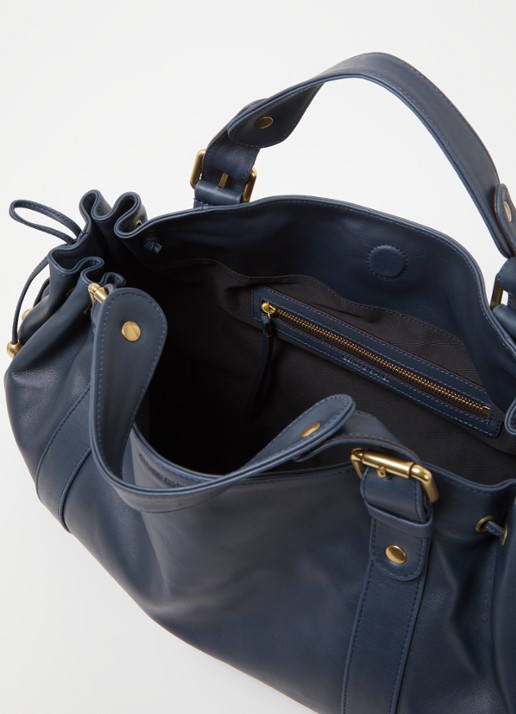 Gerard Darel 24H handtas van kalfsleer - detail donkerblauw