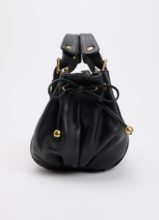 Gerard Darel 24H handtas van leer met gevlochten detail - detail 3 zwart