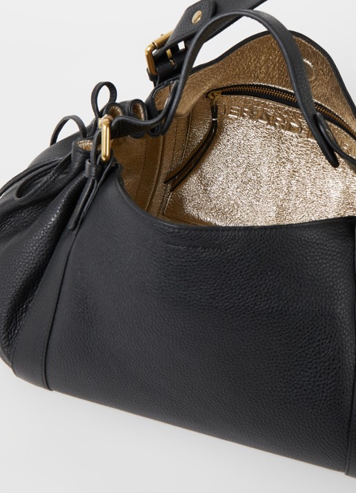 Gerard Darel 24H handtas van leer met kalfsleren details - detail 3 zwart