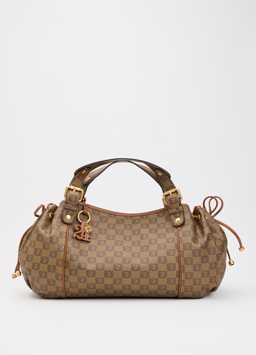 Gerard Darel 24H handtas van leer met logoprint