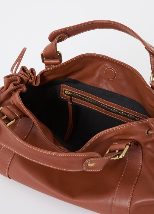 Gerard Darel 24H handtas van leer - detail 3 cognac