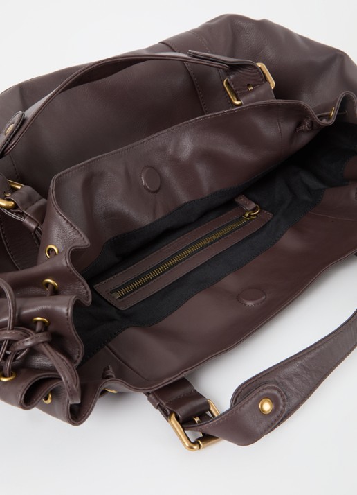 Gerard Darel 24H handtas van leer - detail 2 donkerbruin