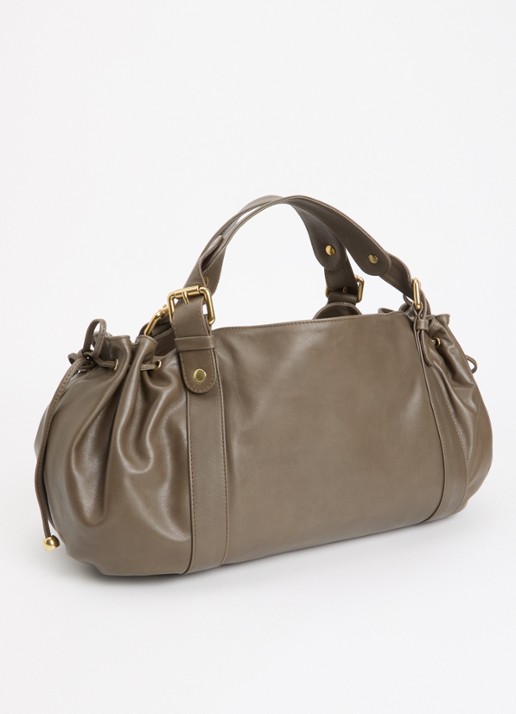 Gerard Darel 24H handtas van leer - achterkant 2 khaki