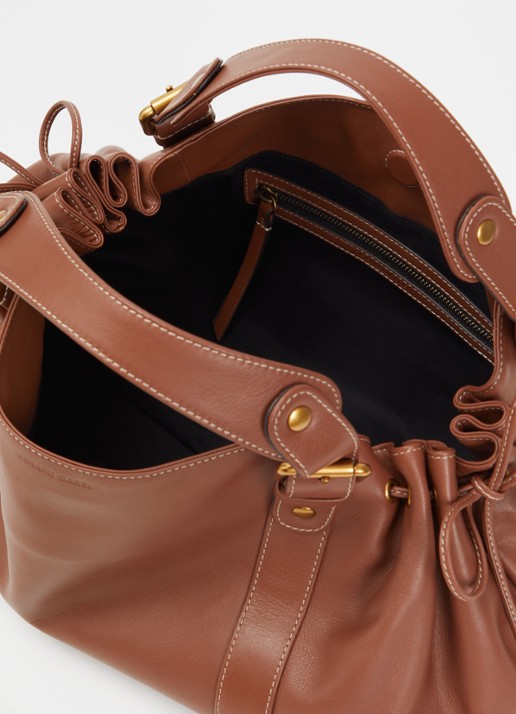 Gerard Darel 24H handtas van leer - detail bruin