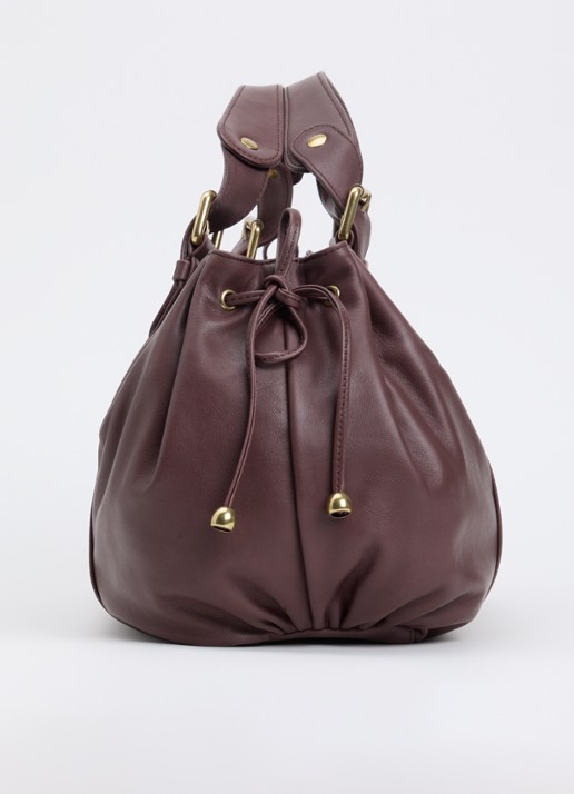 Gerard Darel 24H handtas van leer - detail 4 roodbruin
