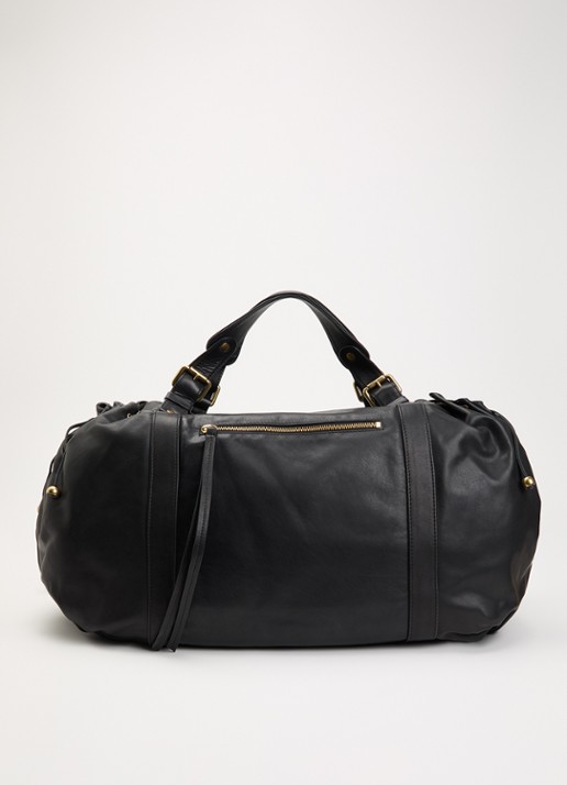 Gerard Darel 72H weekendtas van leer  - voorkant 5 zwart