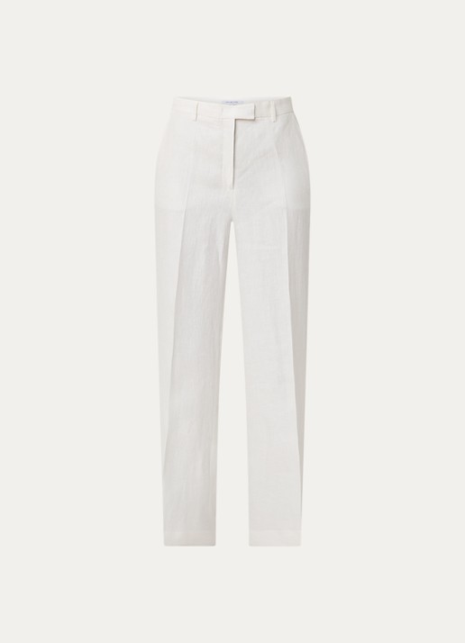 Gerard Darel Abelle high waist loose fit broek van linnen - voorkant gebroken wit