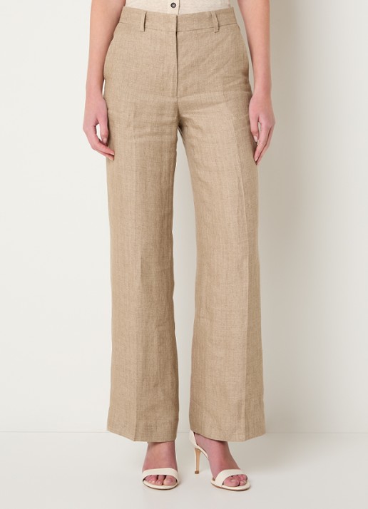 Gerard Darel Abigail high waist straight fit pantalon van linnen met steekzakken