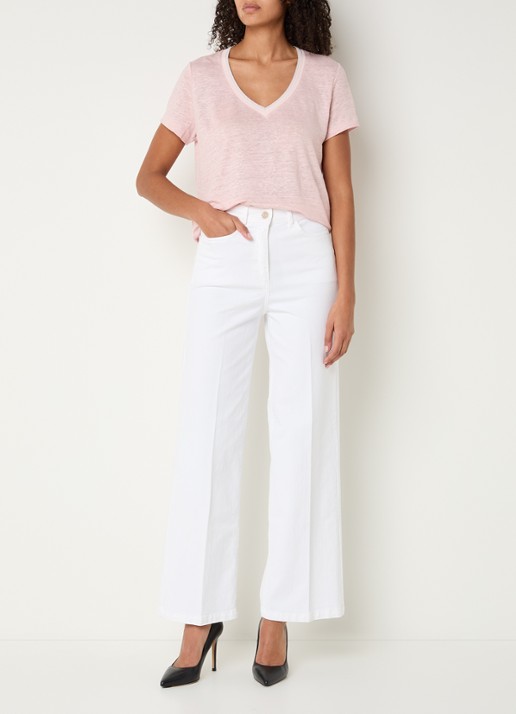 Gerard Darel Aelina high waist loose fit jeans met gekleurde wassing - voorkant 5 wit