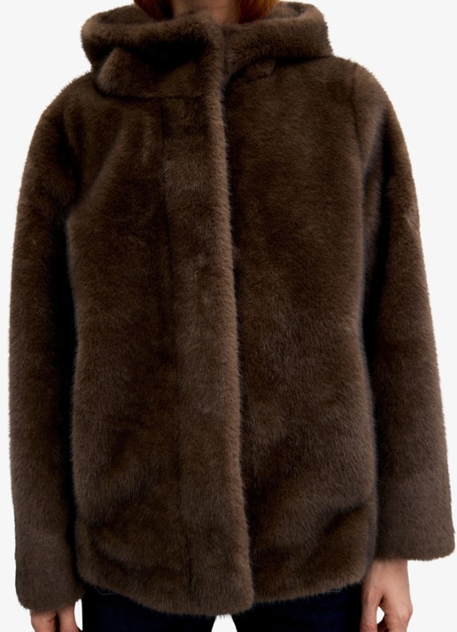 Gerard Darel Agate jas van imitatiebont - detail 3 naturel