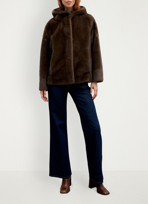 Gerard Darel Agate jas van imitatiebont - detail 4 naturel