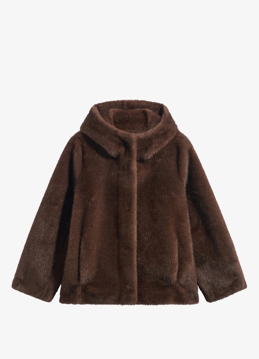Gerard Darel Agate jas van imitatiebont - voorkant naturel