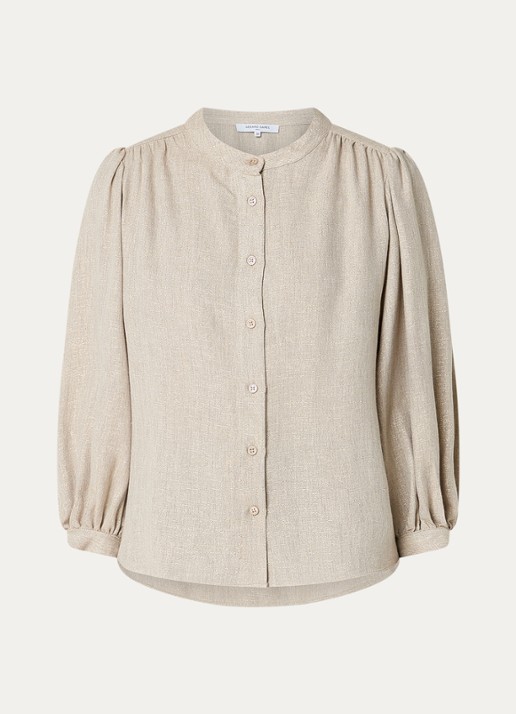 Gerard Darel Alana blouse met lurex - voorkant beige