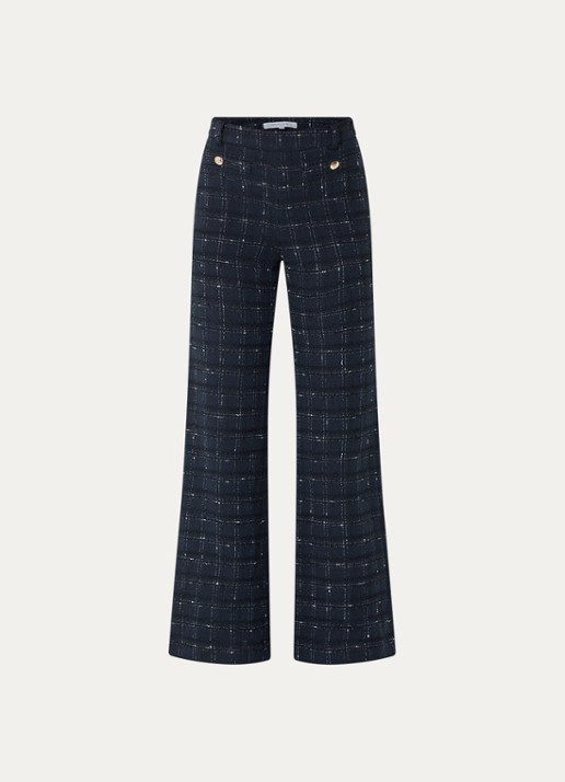 Gerard Darel Aleyna high waist flared fit pantalon met steekzakken - voorkant 2 donkerblauw