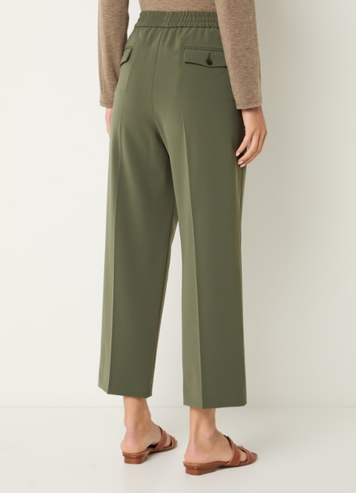 Gerard Darel Aliette high waist straight fit cropped pantalon met steekzakken - achterkant 3 mosgroen