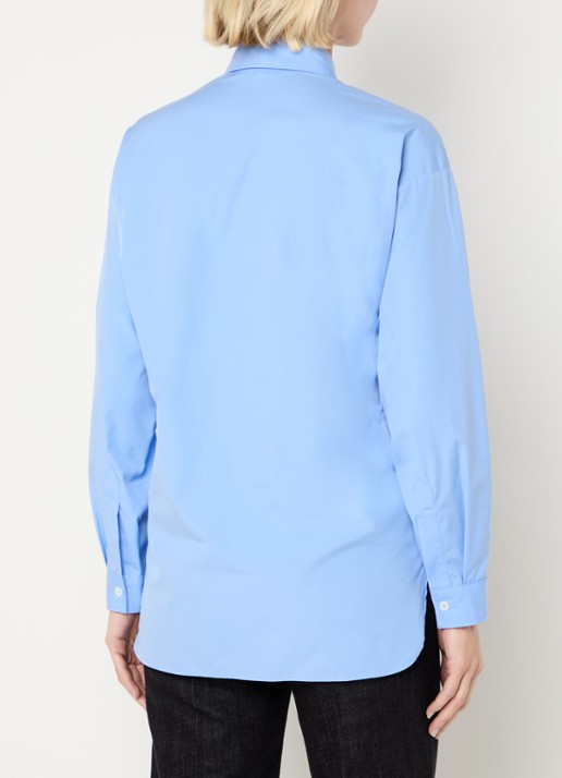Gerard Darel Alix blouse met borduring - achterkant blauwgrijs