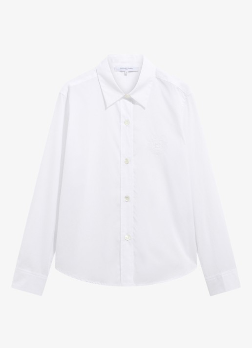Gerard Darel Alix blouse met logoborduring - voorkant 2 wit
