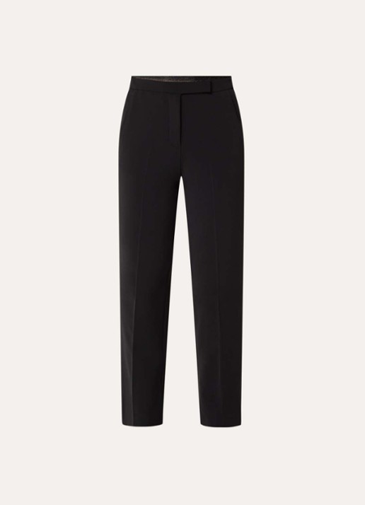 Gerard Darel Alya high waist slim fit cropped chino met steekzakken - voorkant 3 zwart